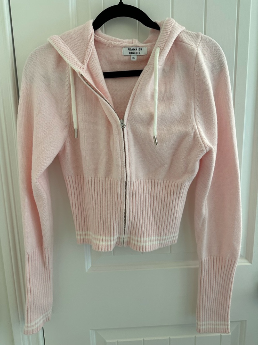Frankie’s Bikinis pink knit hoodie